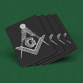 Master Mason Blue Lodge Playing Cards - Black with Square & Compass G - Bricks Masons