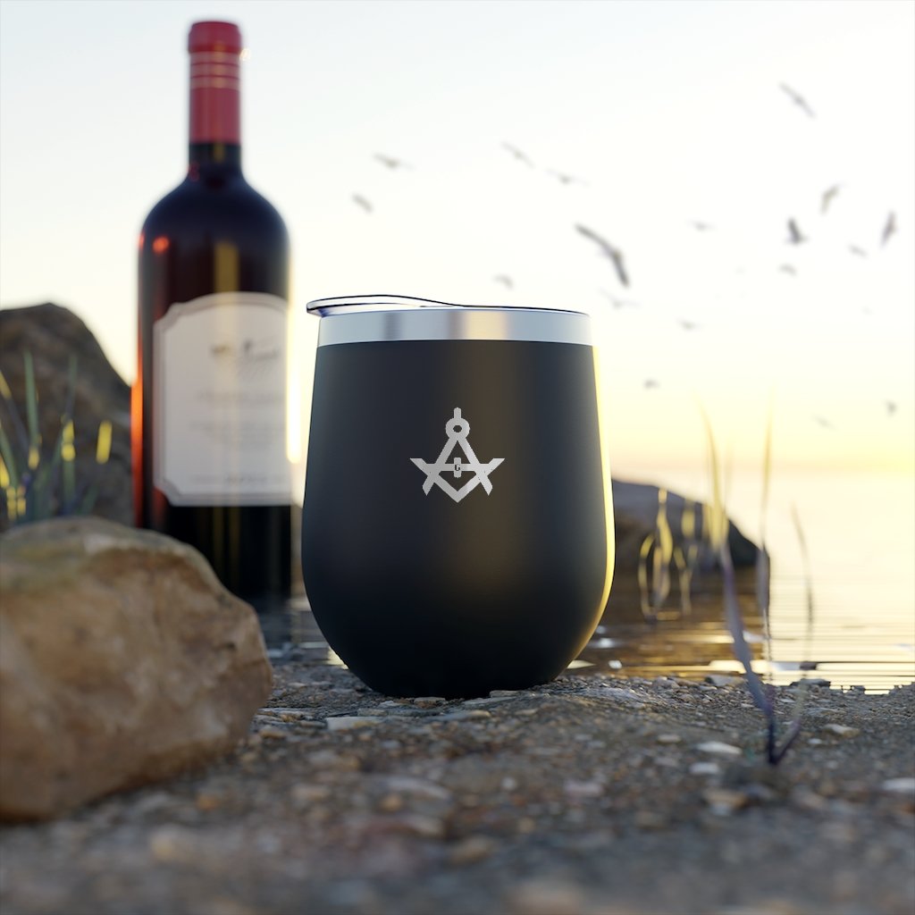 Master Mason Blue Lodge Vacuum Cup - 12oz Square & Compass G - Bricks Masons