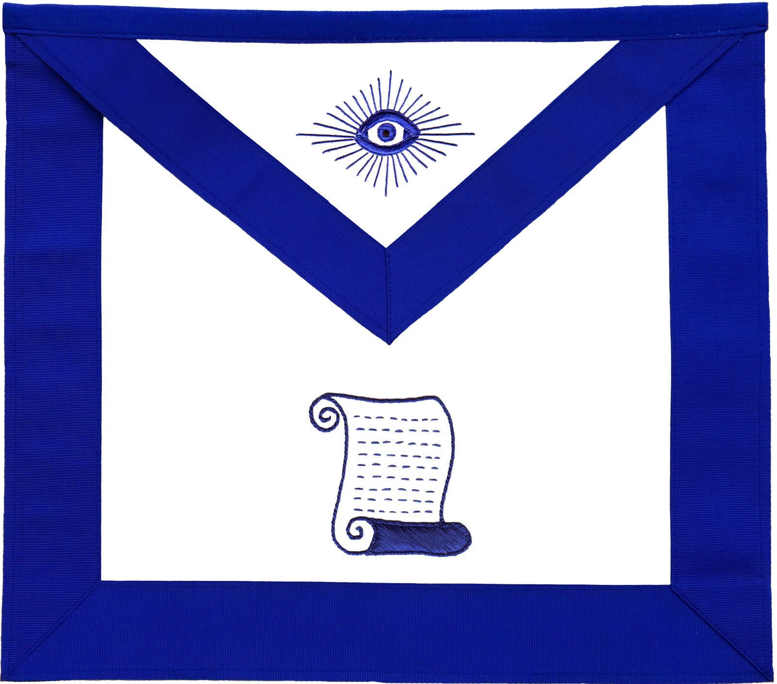 Officers Blue Lodge Officer Apron Set - Blue Ribbon Machine Embroidery (Set of 19) - Bricks Masons