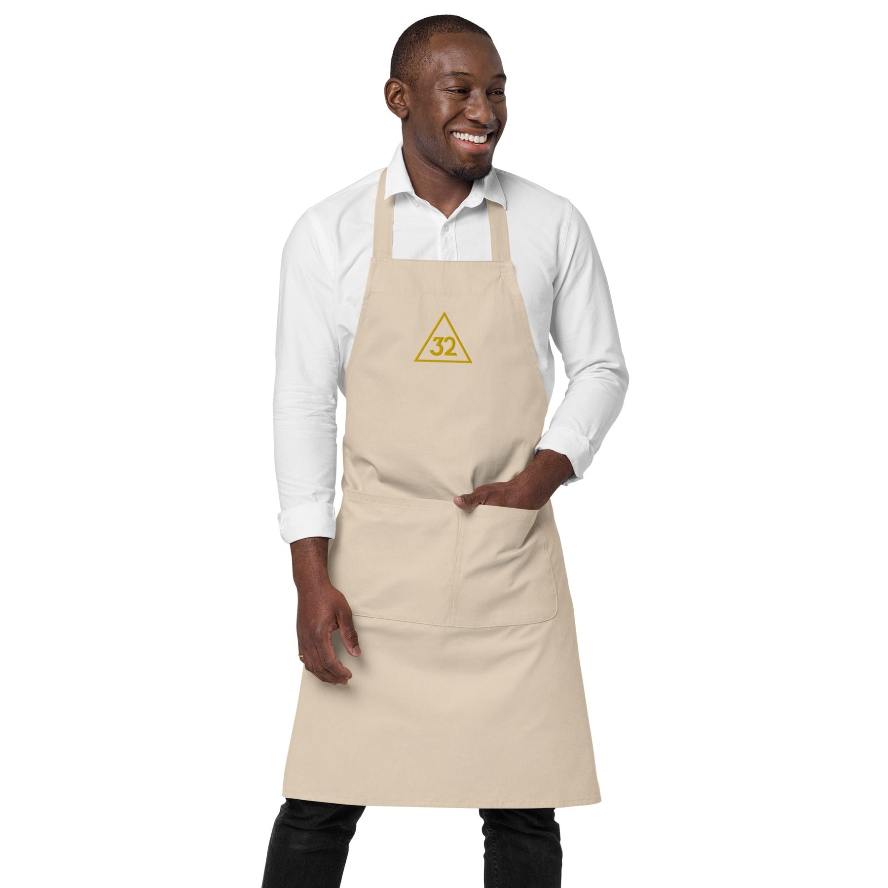 32nd Degree Scottish Rite Kitchen Apron - Various Organic Cotton Colors - Bricks Masons