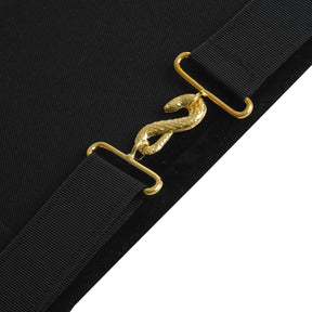 Past Commander Knights Templar Commandery Apron - Black With Gold Fringe - Bricks Masons