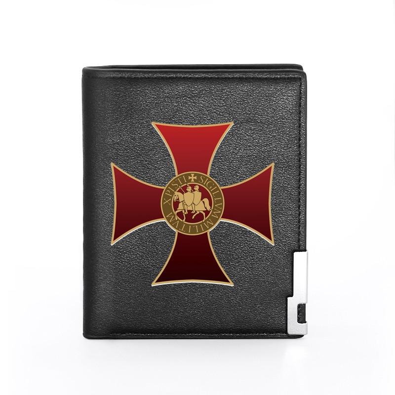 Knights Templar Commandery Wallet - Cross & Credit Card Holder (Black/Brown) - Bricks Masons