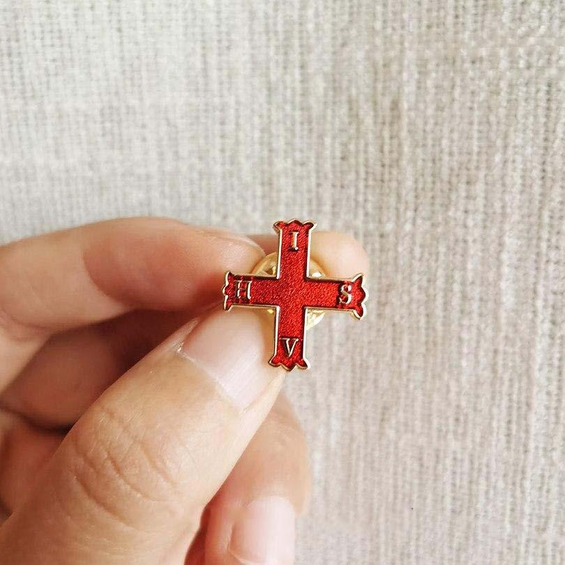 Red Cross of Constantine Lapel Pin - 20mm Metal - Bricks Masons