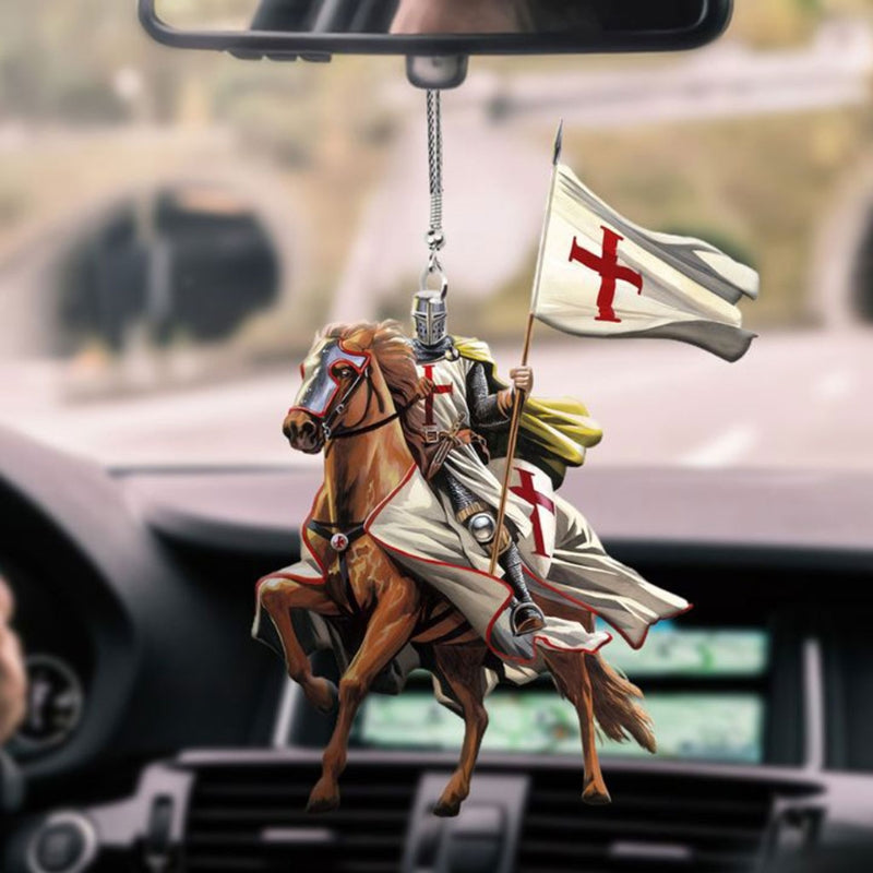 Knights Templar Commandery Car Pendant - Riding Horse - Bricks Masons