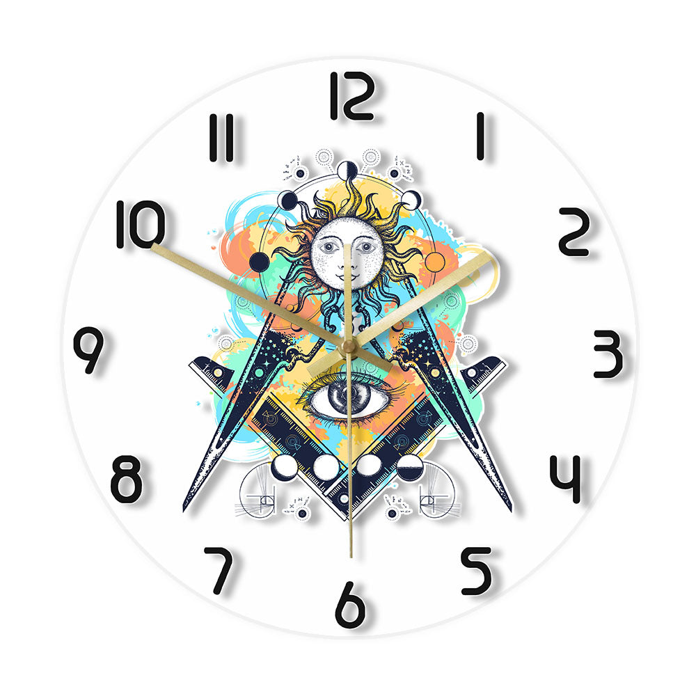 Master Mason Blue Lodge Clock - Eye of Providence LED - Bricks Masons