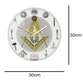 Master Mason Blue Lodge Clock - Golden Square and Compass G Digital LED - Bricks Masons