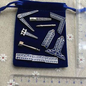 Masonic Miniature Working Tools Set - 9 Different Tools - Bricks Masons