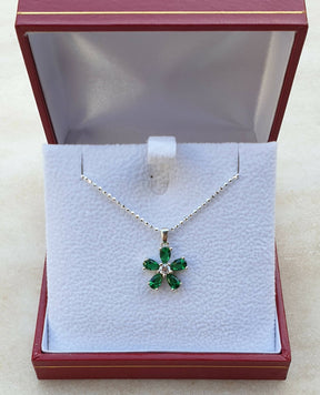 Masonic Necklace - Forget Me Not Green Semiprecious Stones - Bricks Masons