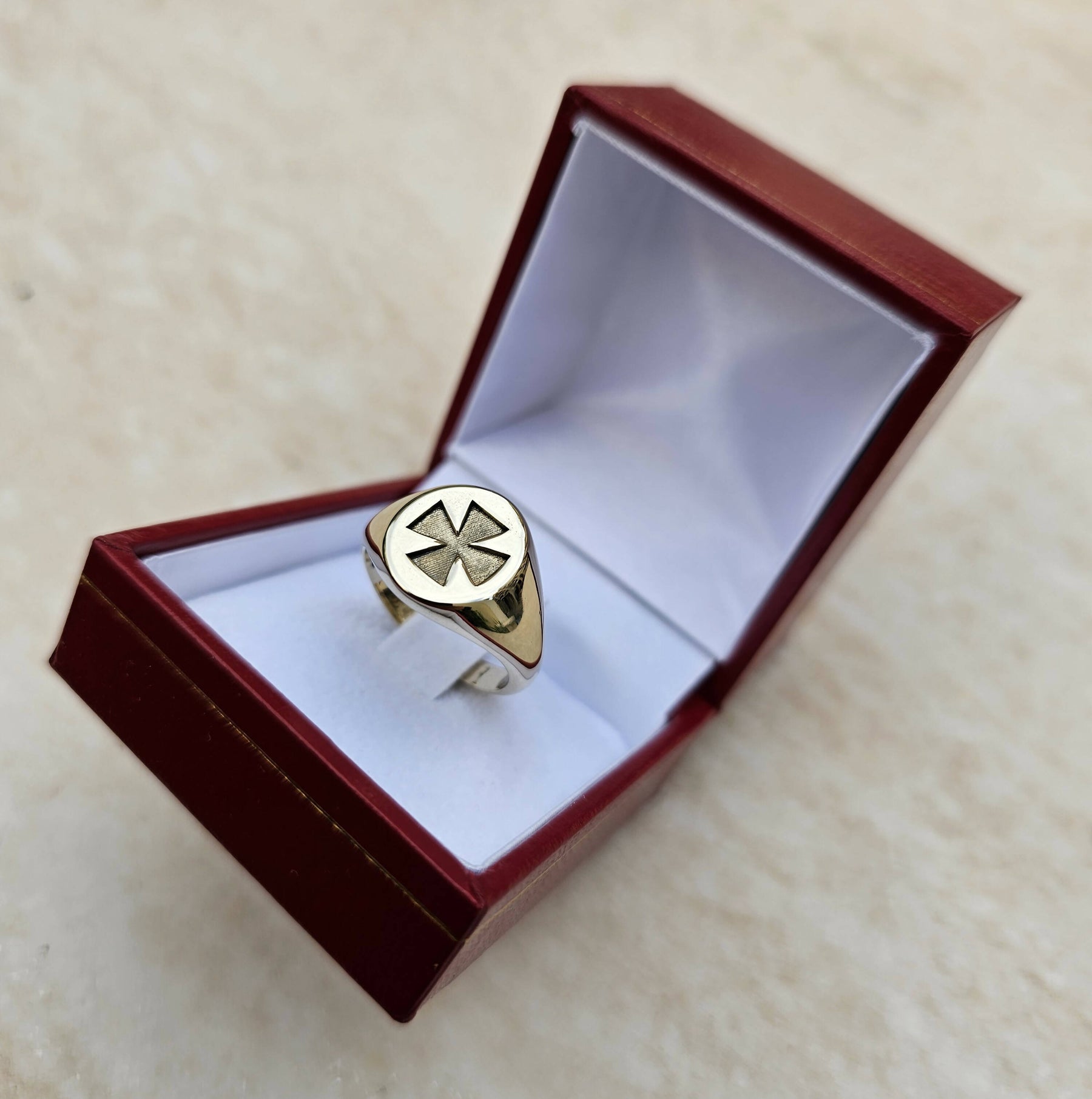 Knights Templar Commandery Ring - 18K Gold - Bricks Masons