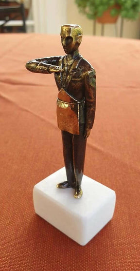 Entered Apprentice Blue Lodge Figurine - Solid Bronze With Marble Base - Bricks Masons